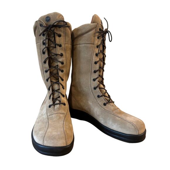 Vintage-Inspired Footprints by Birkenstock Tan Combat Moto Boots Size 41 (US 10) - Picture 1 of 10